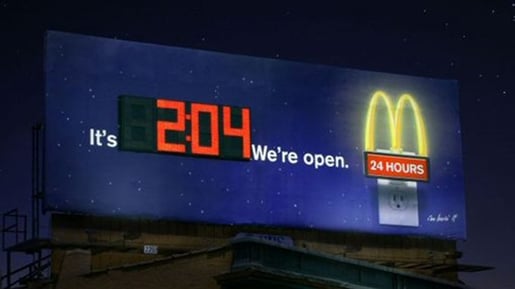 MDF McDonalds clock functional signage - Evans Graphics